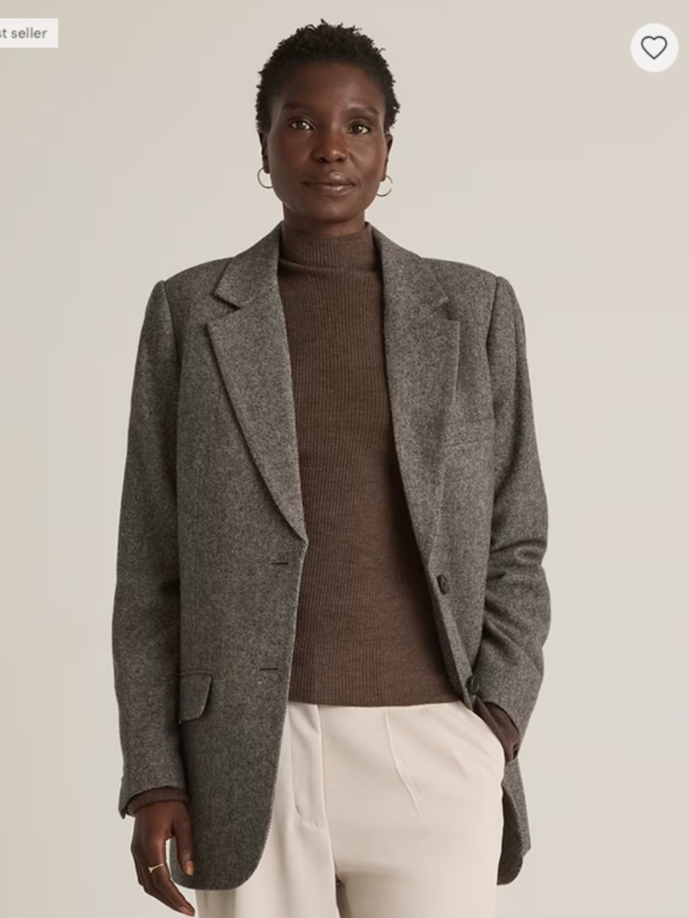 Quince Italian wool oversized blazer, M, NWOT - Picture 4 of 5